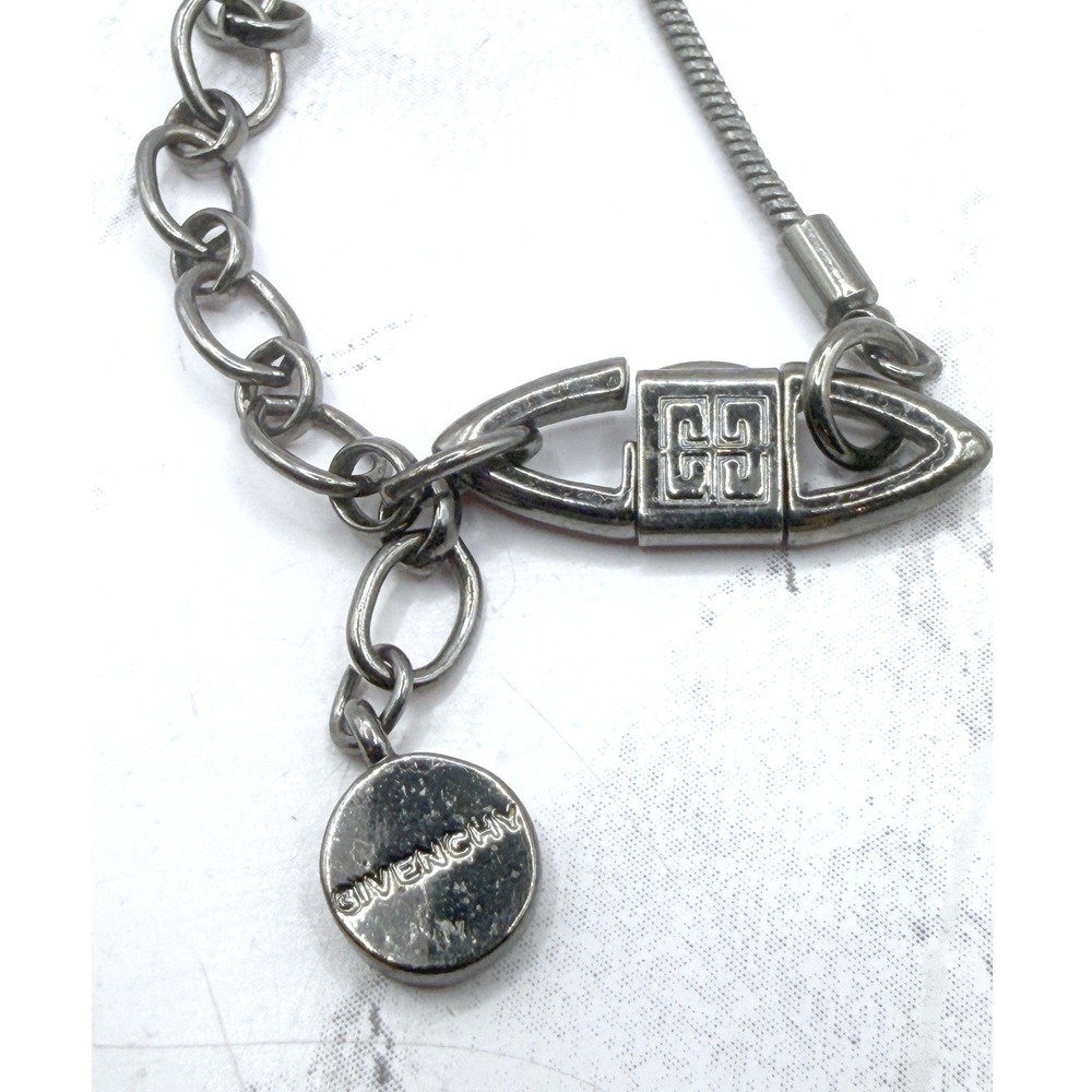 Givenchy Red Pink Glass Y Necklace Gunmetal Signed Designer Watch VIDEO - Picture 7 of 10